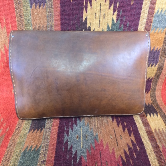 Vintage HARTMANN Belting Leather Envelope Document Case Portfolio Brass Lock/Key - Picture 5 of 13